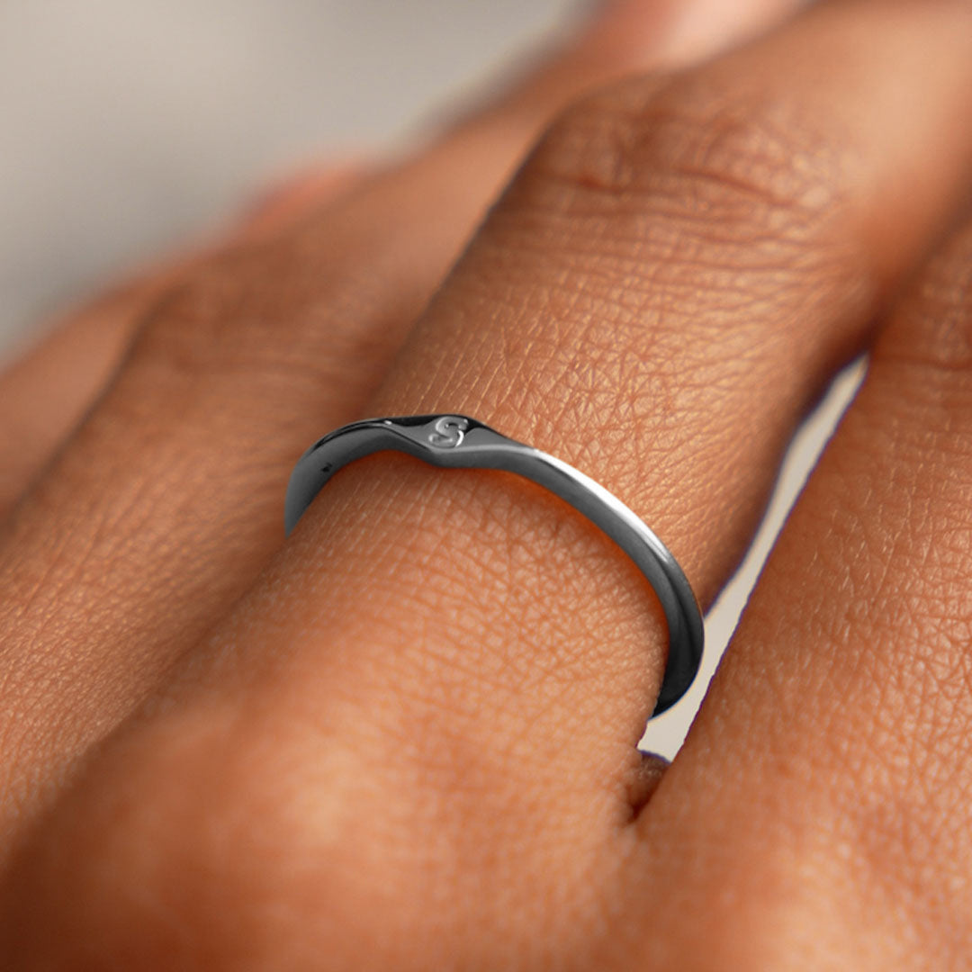 Diamond Shape Initial Ring