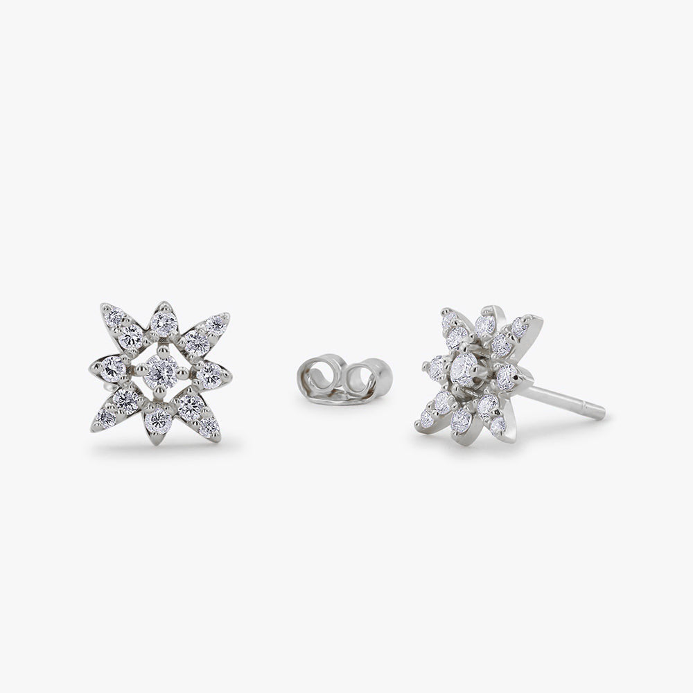 Compass Star Diamond Earrings