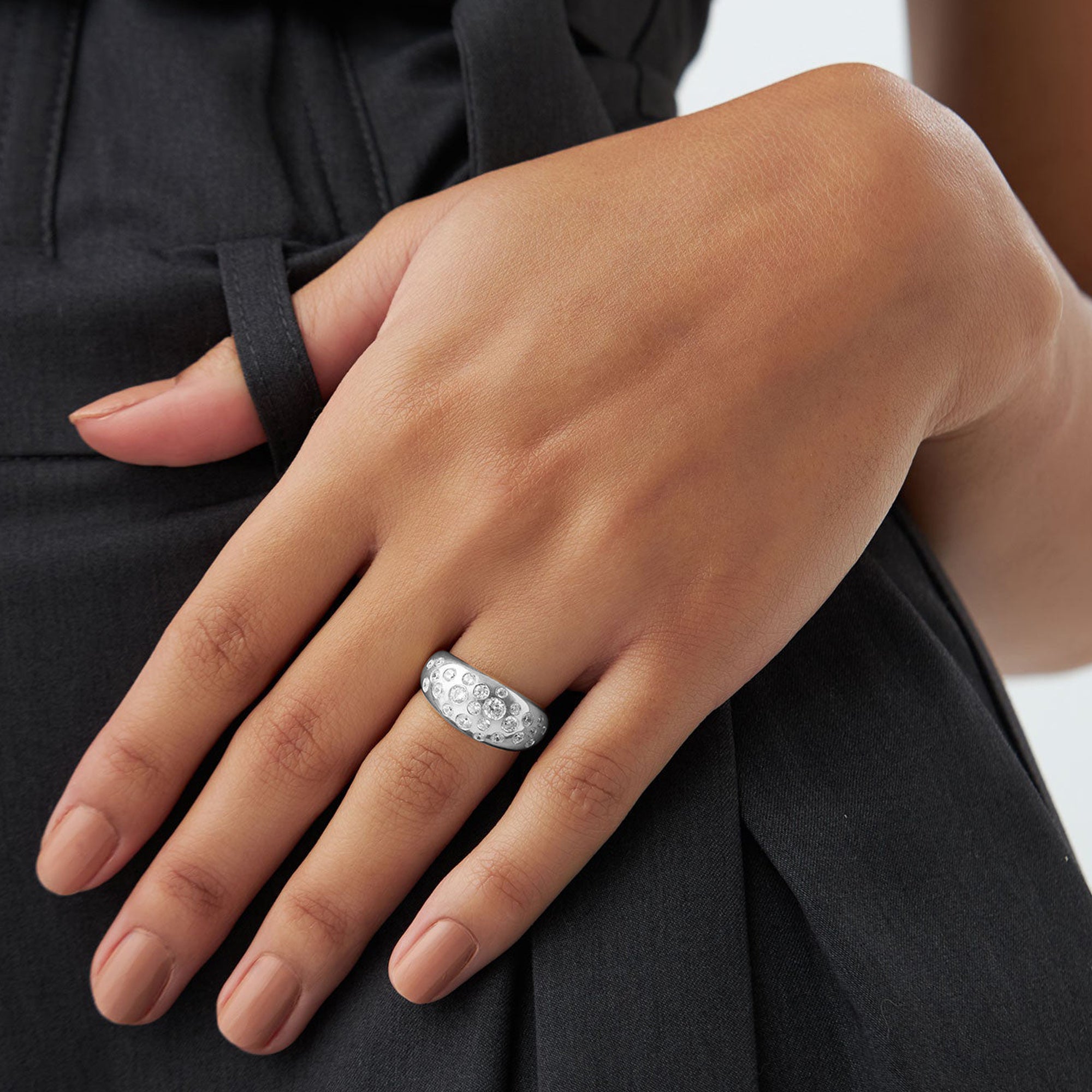 Flush Setting Cluster Dome Ring