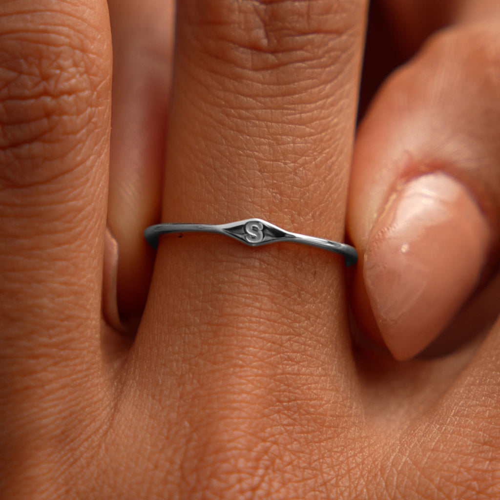 Diamond Shape Initial Ring