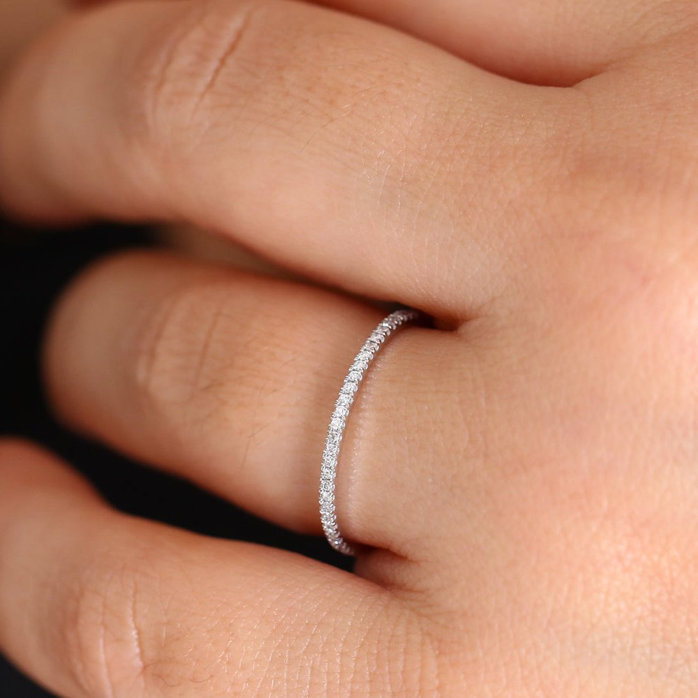 Half Eternity Micro Pave Diamond Ring
