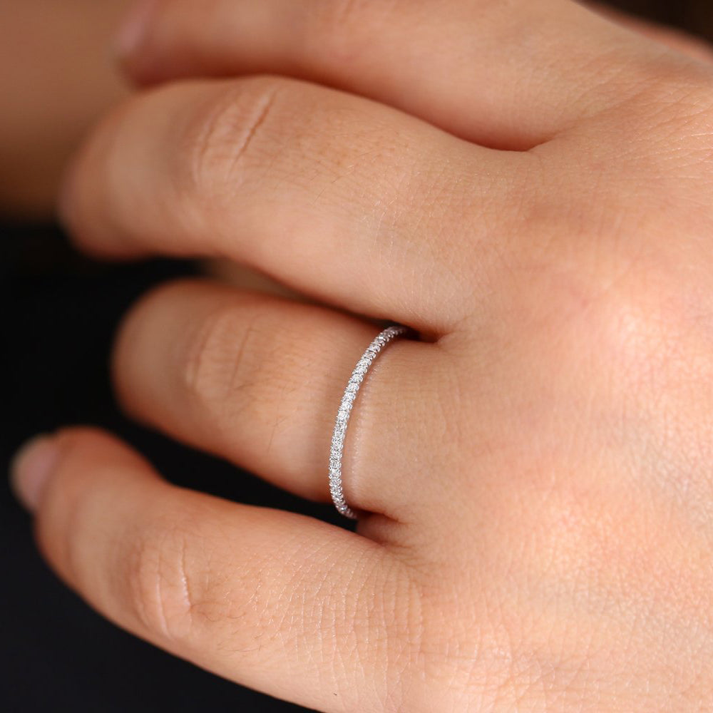 Half Eternity Micro Pave Diamond Ring