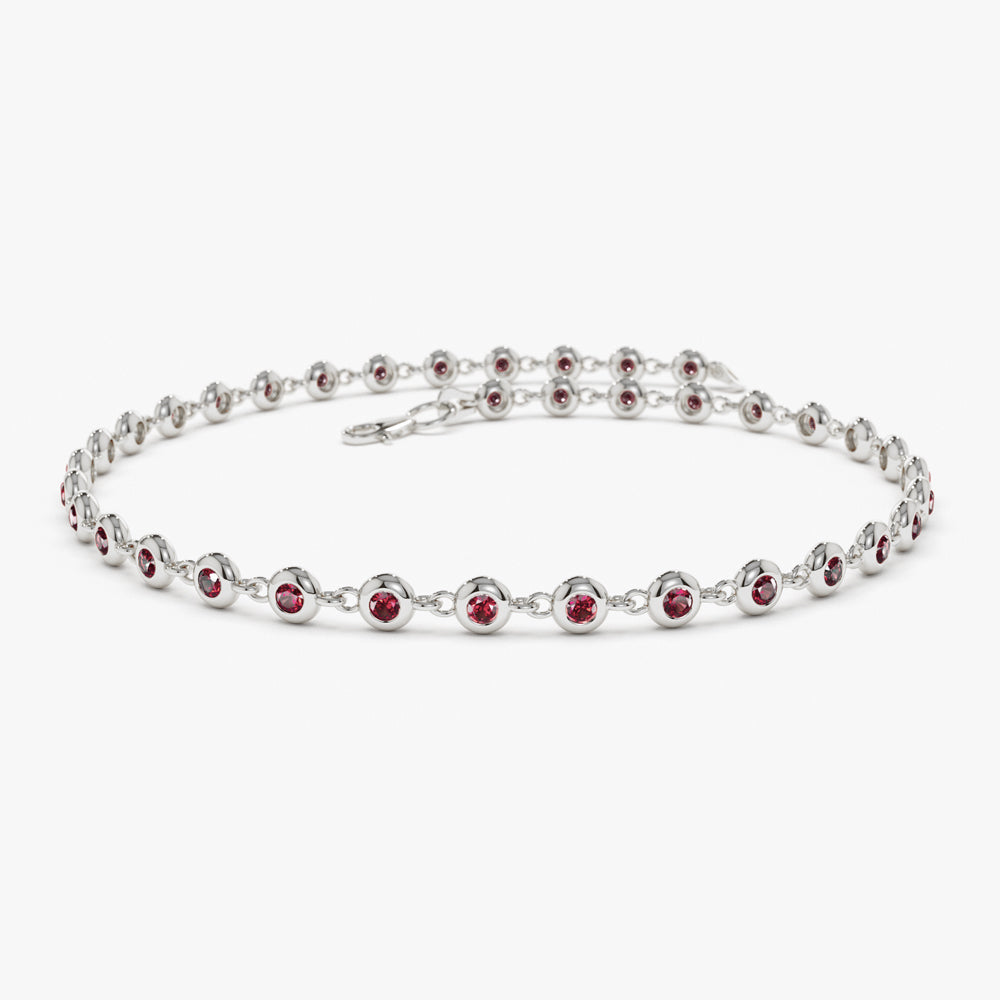 Bezel Set Ruby Tennis Bracelet