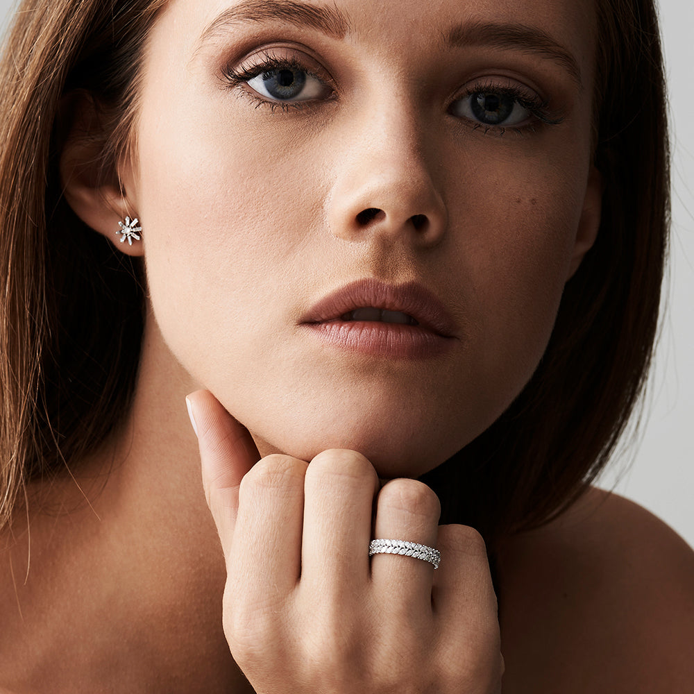 Double Row Marquise Diamond Anniversary Ring