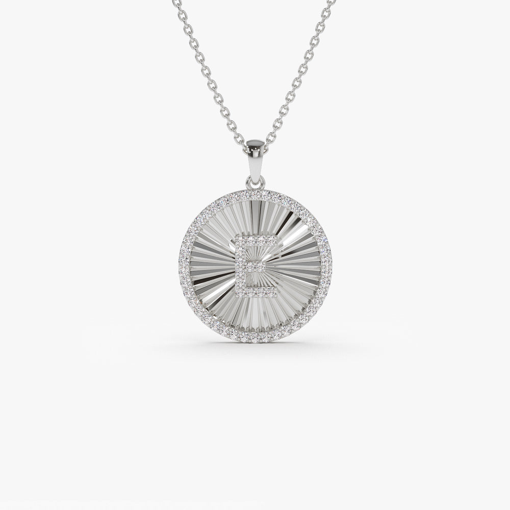 Diamond Initial Ballerina Disc Necklace