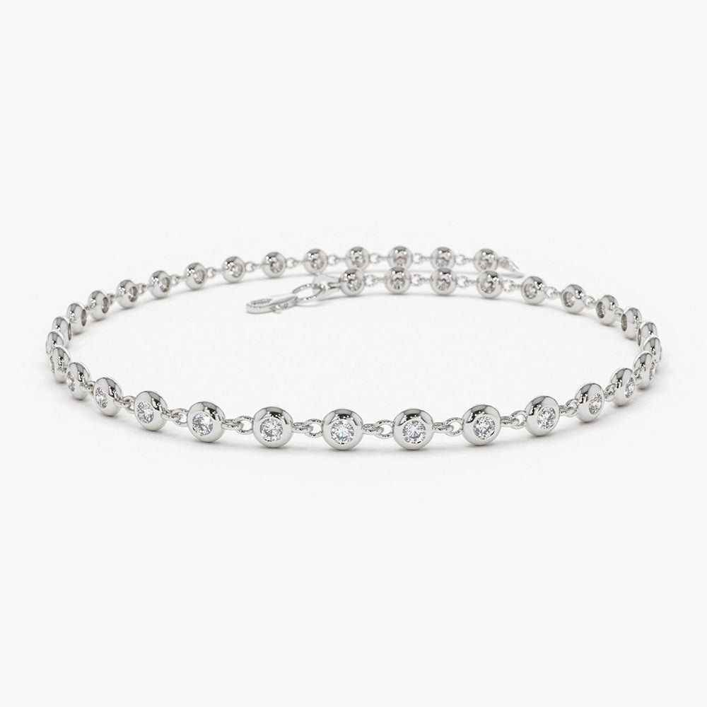 Bezel Setting Diamond Tennis Bracelet