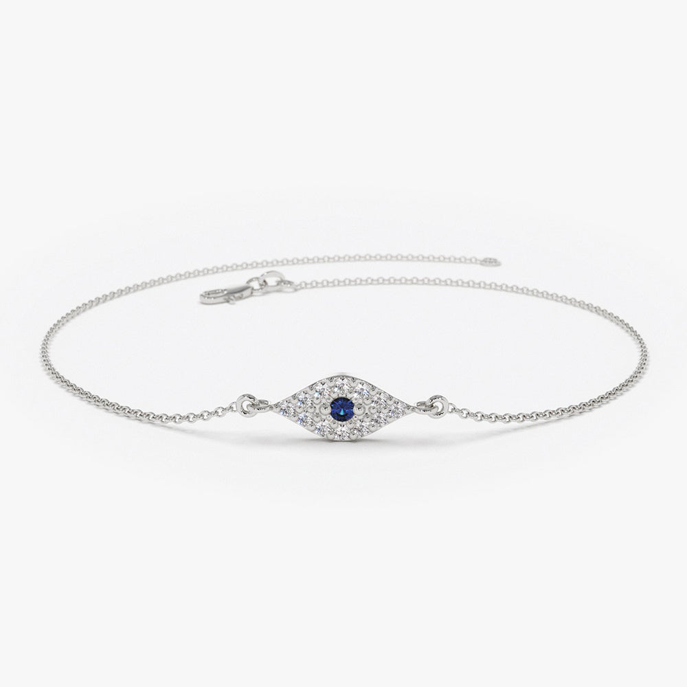 Diamond and Sapphire Evil Eye Bracelet