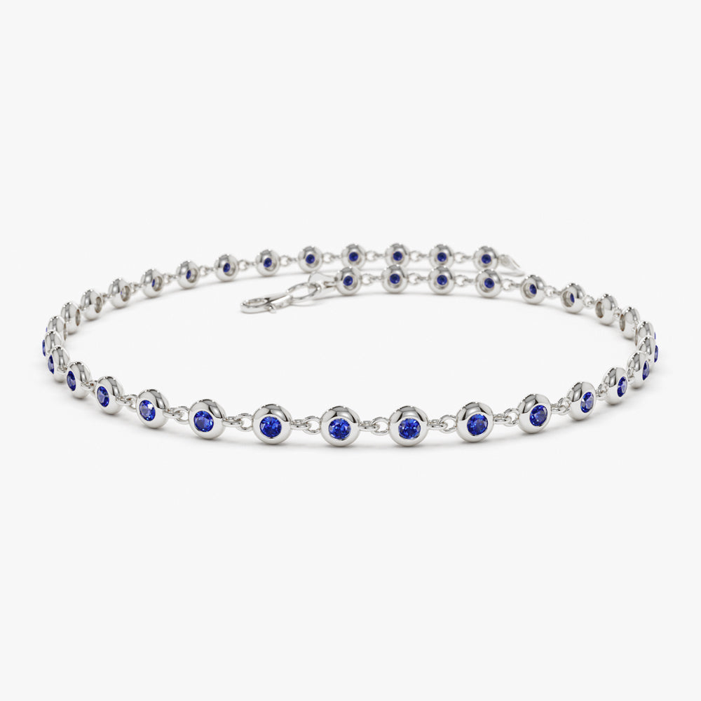 Bezel Set Sapphire Tennis Bracelet