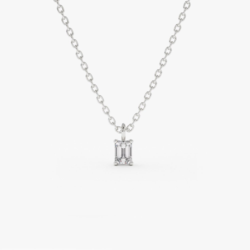Emerald Cut Diamond Solitaire