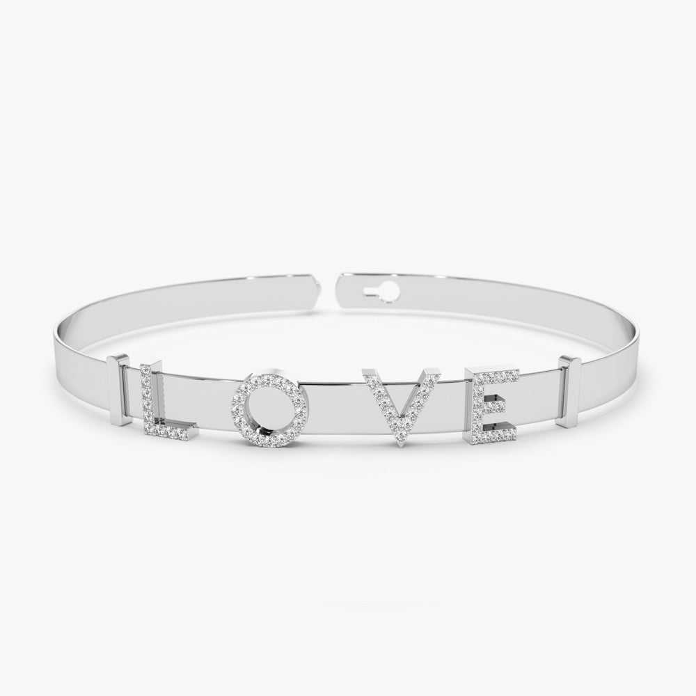 5MM Sliding Diamond Initials Bangle