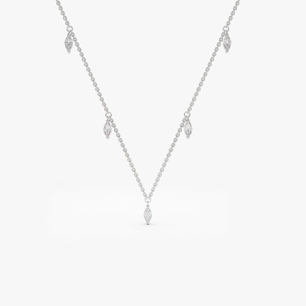 Marquise Diamond Dangling Necklace