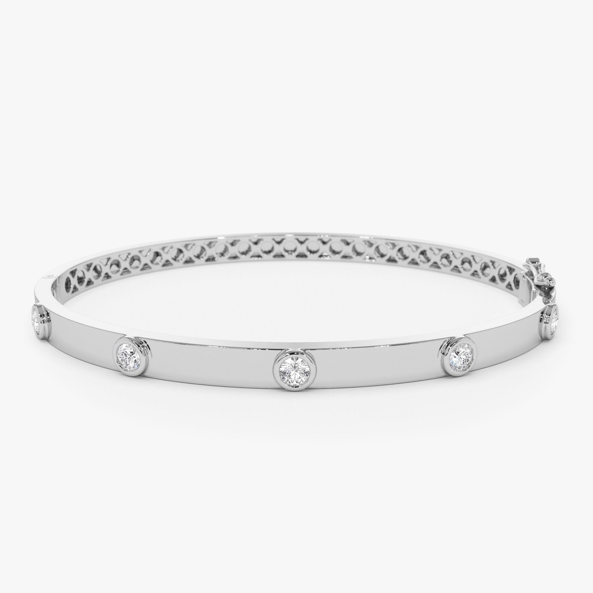 Round Diamond Bangle Bracelet