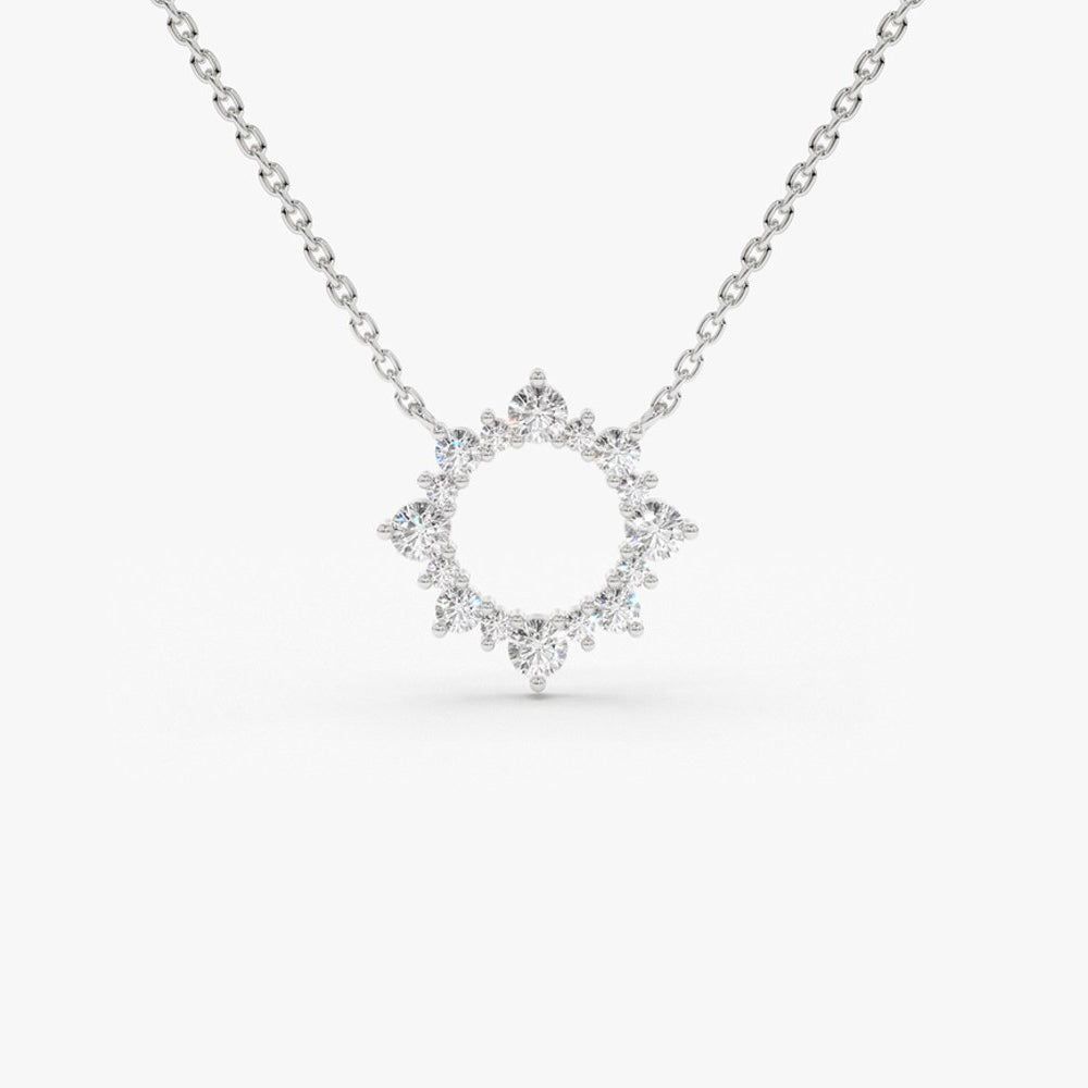 Diamond Sun Circle Necklace