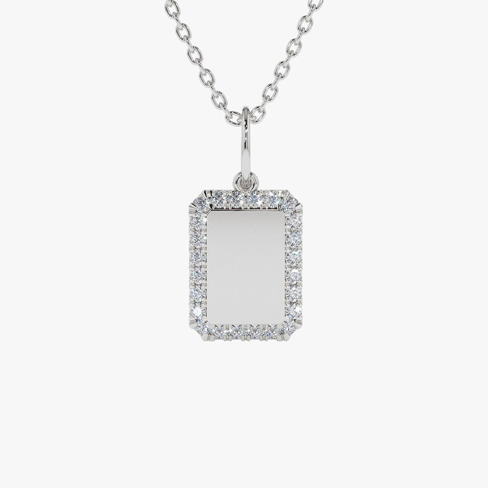 Diamond Tag Initial Necklace