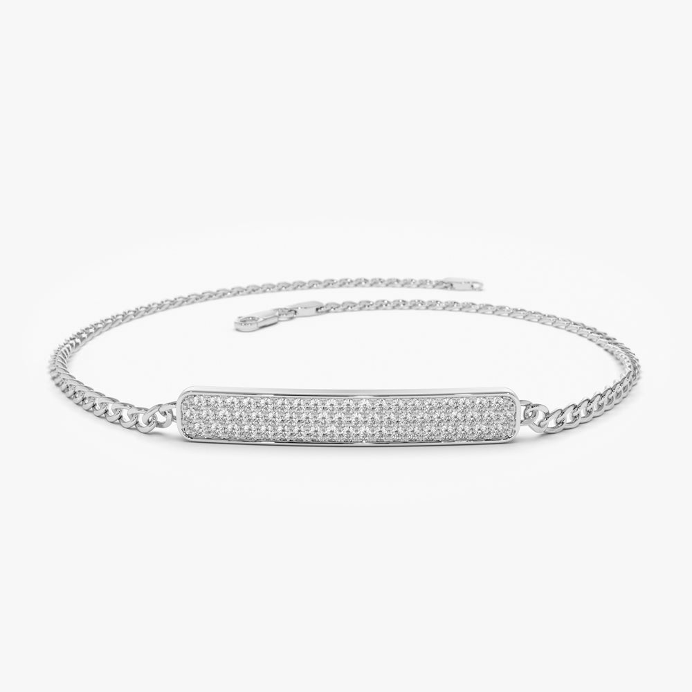 3MM Curb Link Diamond Pave Bracelet