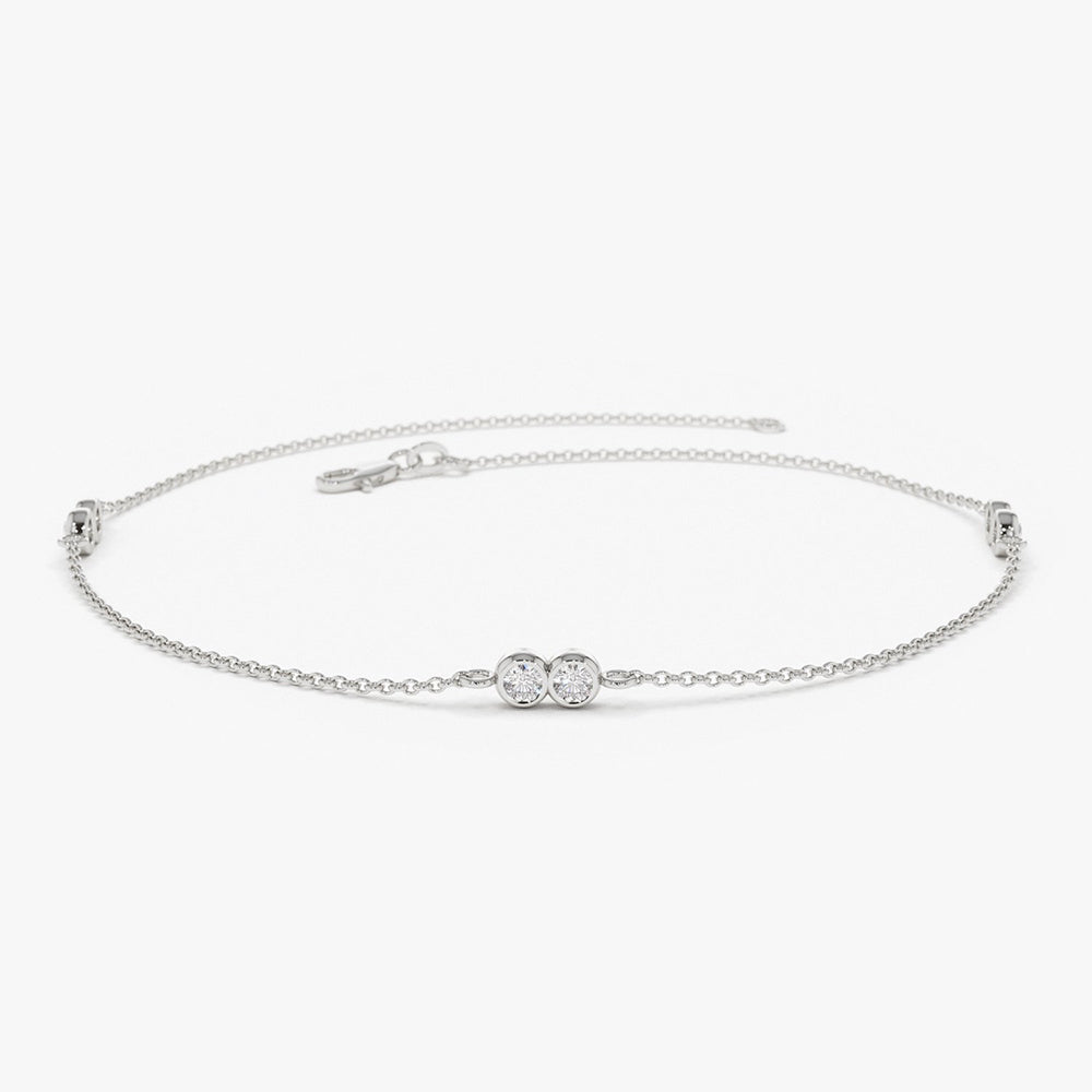 Double Diamond Station Bracelet