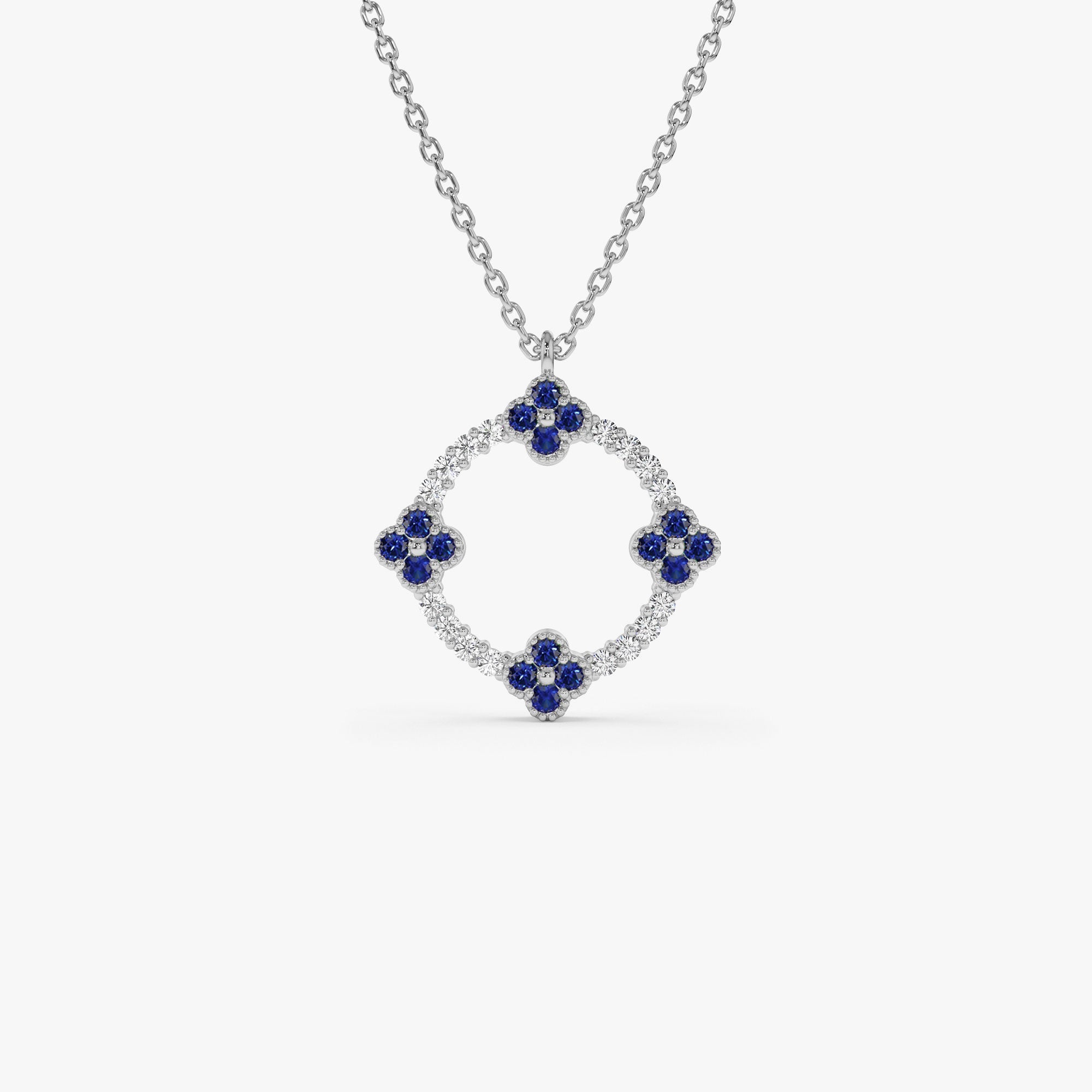 Sapphire Clover Necklace