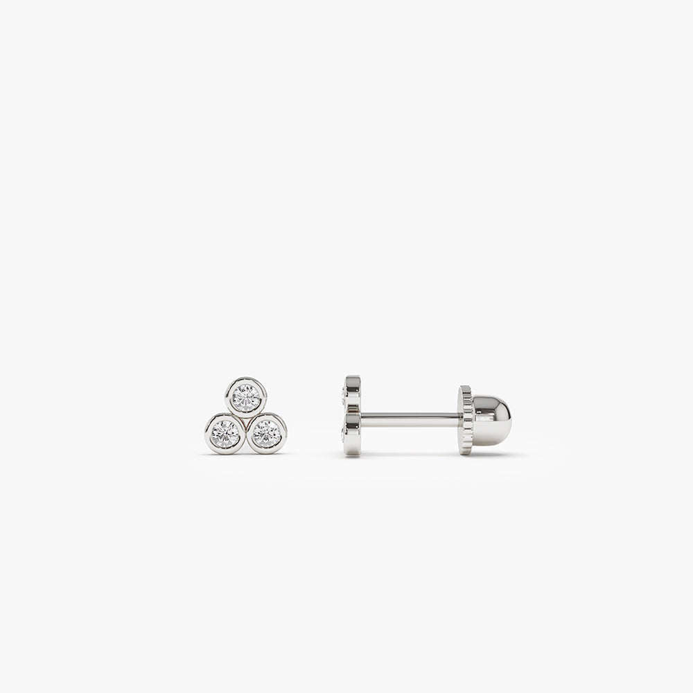 Dainty Diamond Trio Helix Piercing