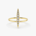 Elongated Micro Pave Diamond Ring