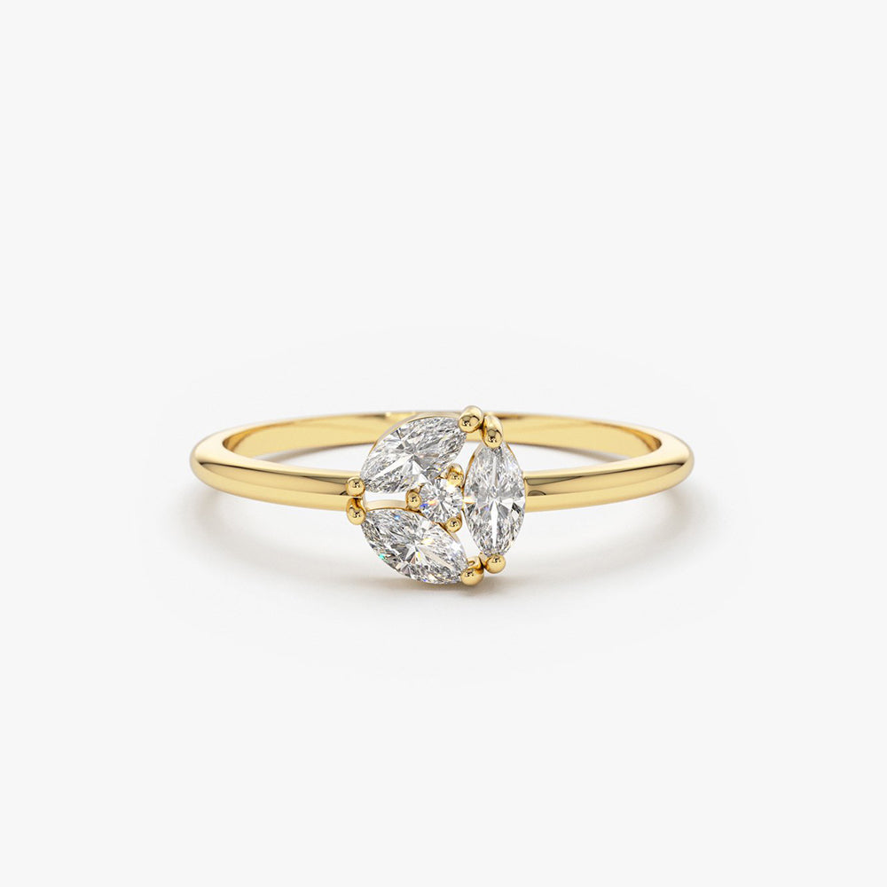 Marquise Diamond Cluster Ring