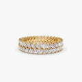 Double Row Marquise Diamond Anniversary Ring