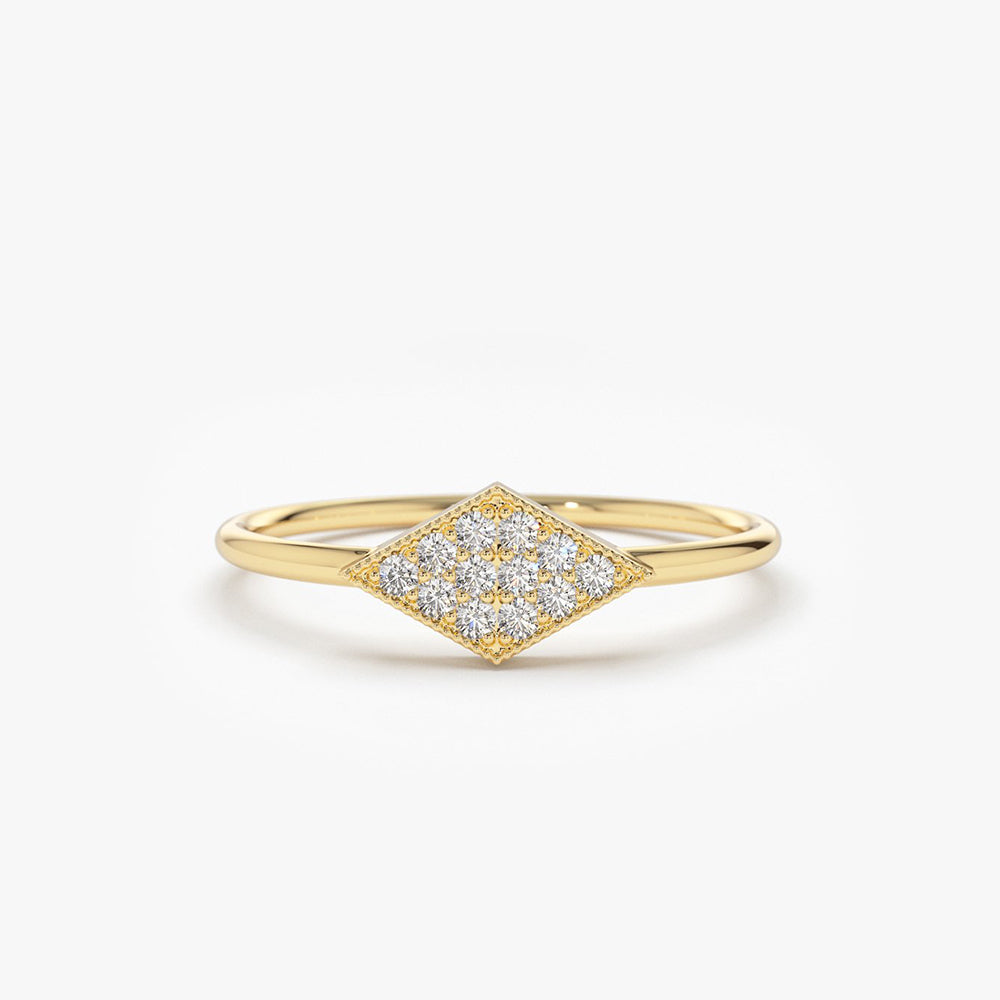 Diamond Shape Micro Pave Ring