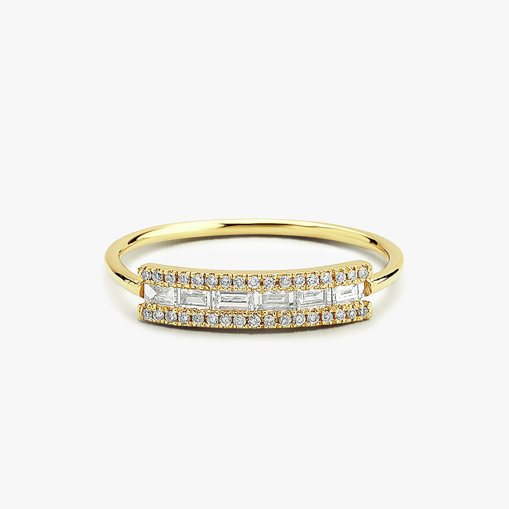 Horizontal Baguette Diamond Ring