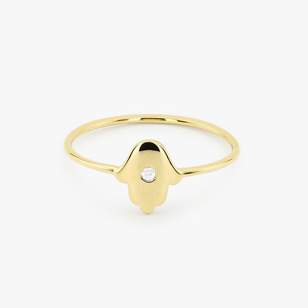 Diamond Hamsa Ring