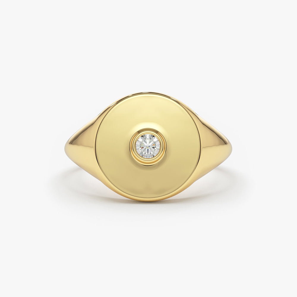 Diamond Pinky Signet Ring