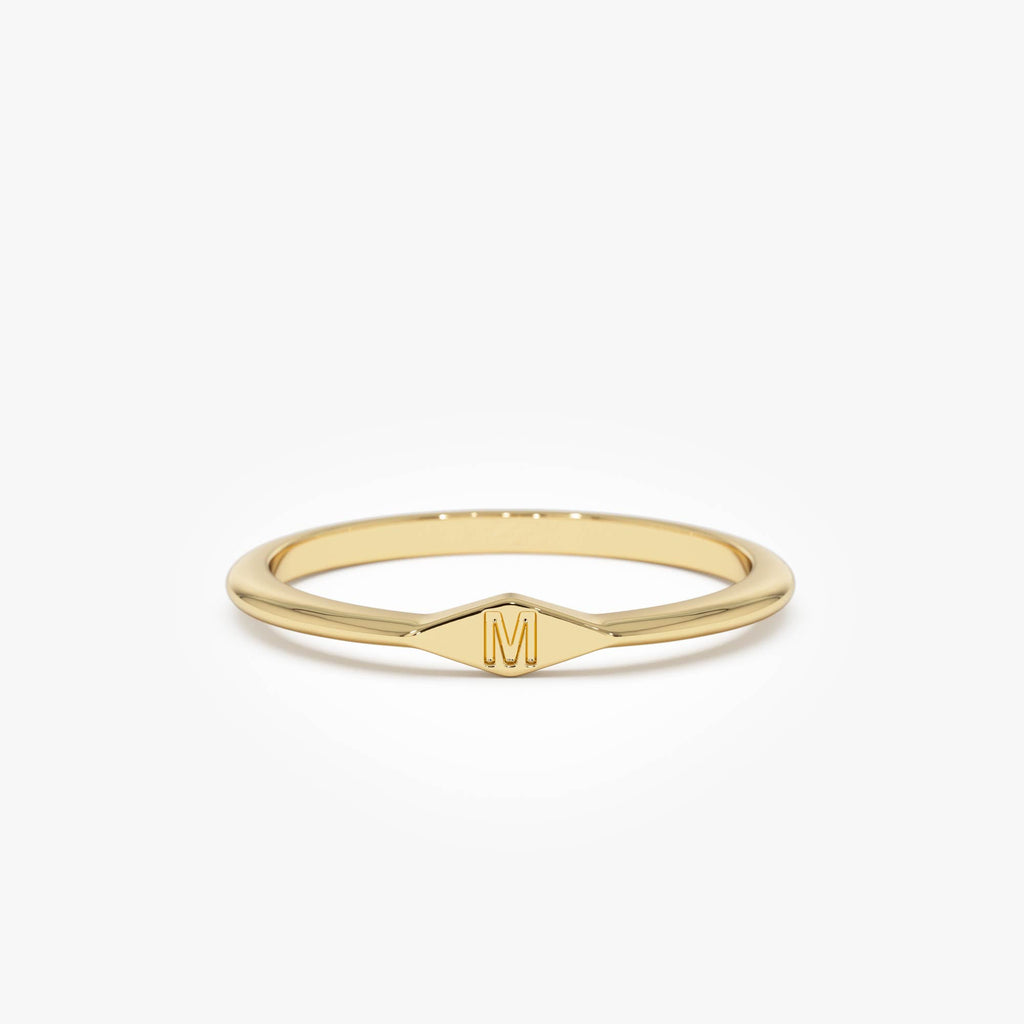 Diamond Shape Initial Ring