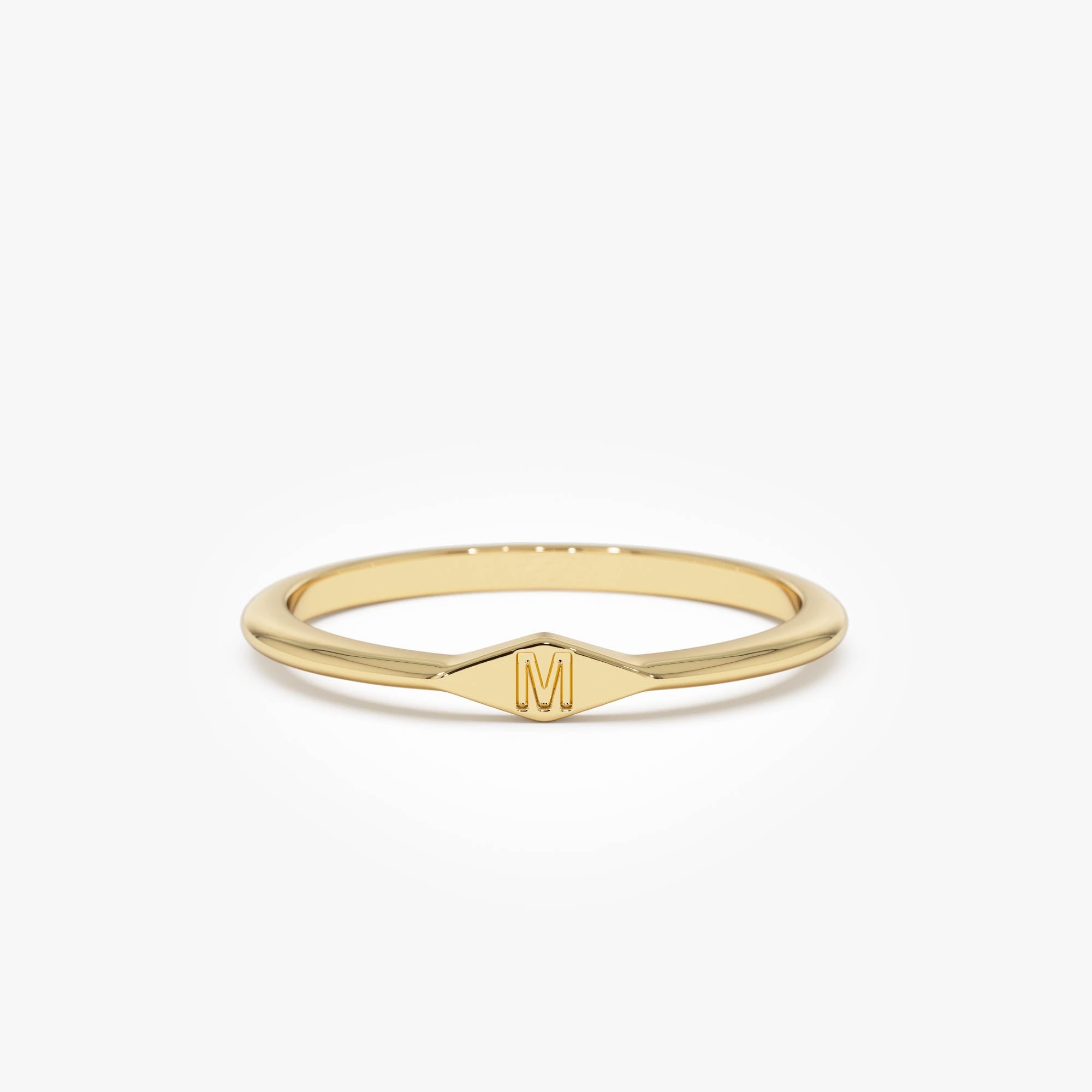 Diamond Shape Initial Ring
