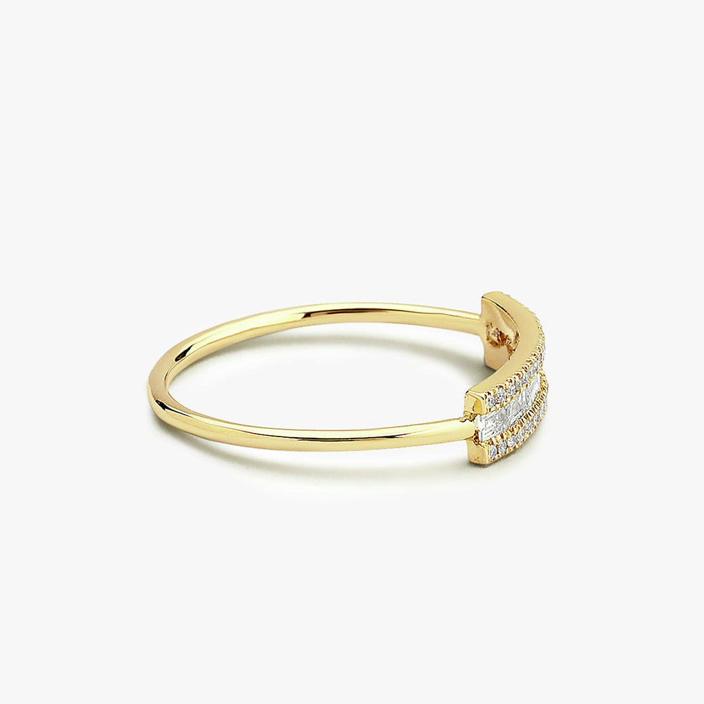 Horizontal Baguette Diamond Ring