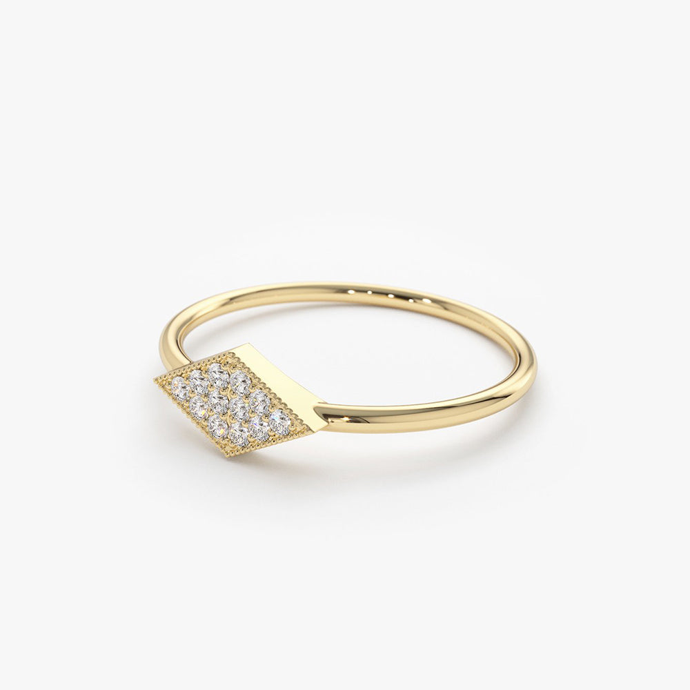 Diamond Shape Micro Pave Ring