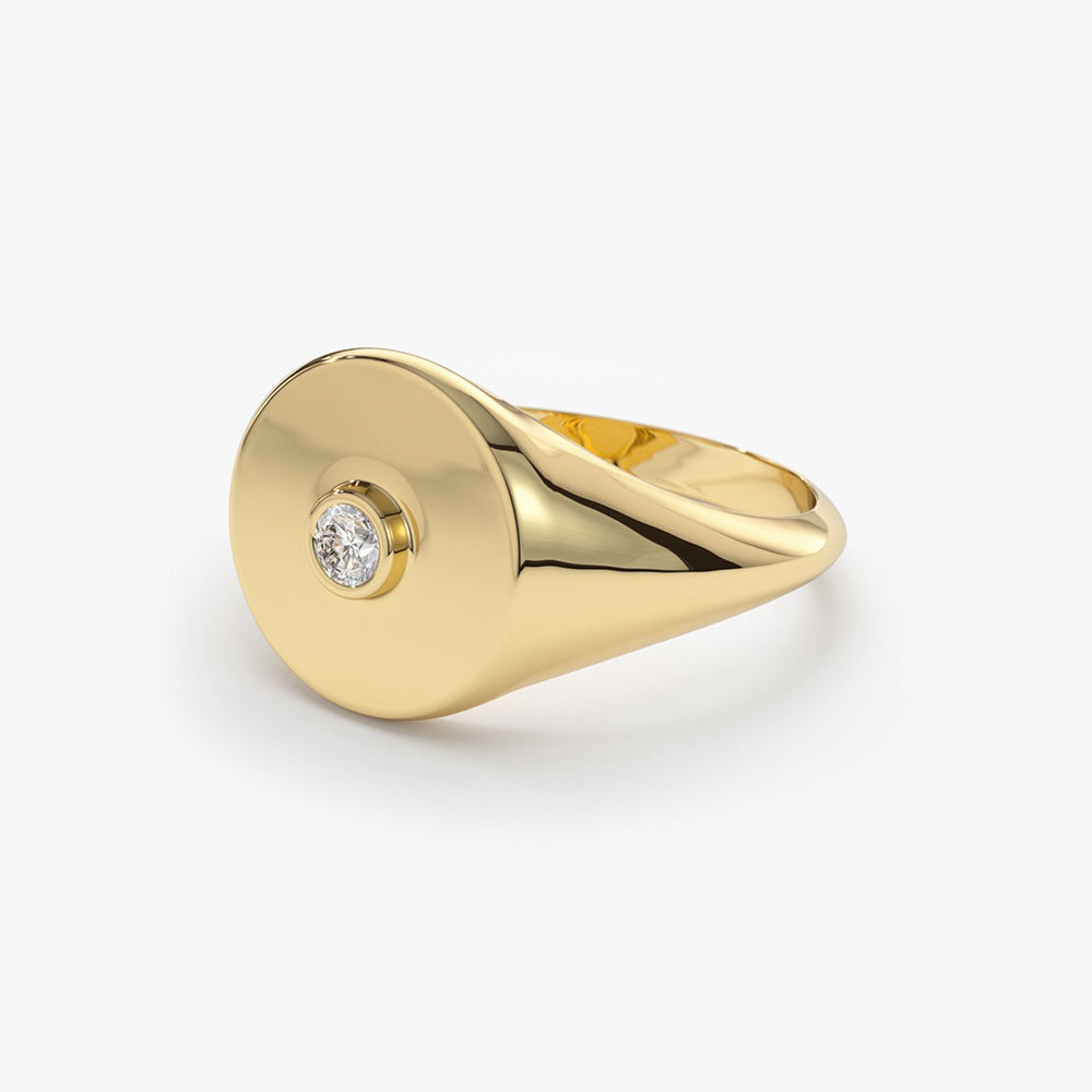 Diamond Pinky Signet Ring