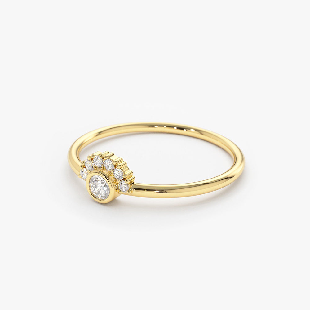 Half Halo Diamond Ring