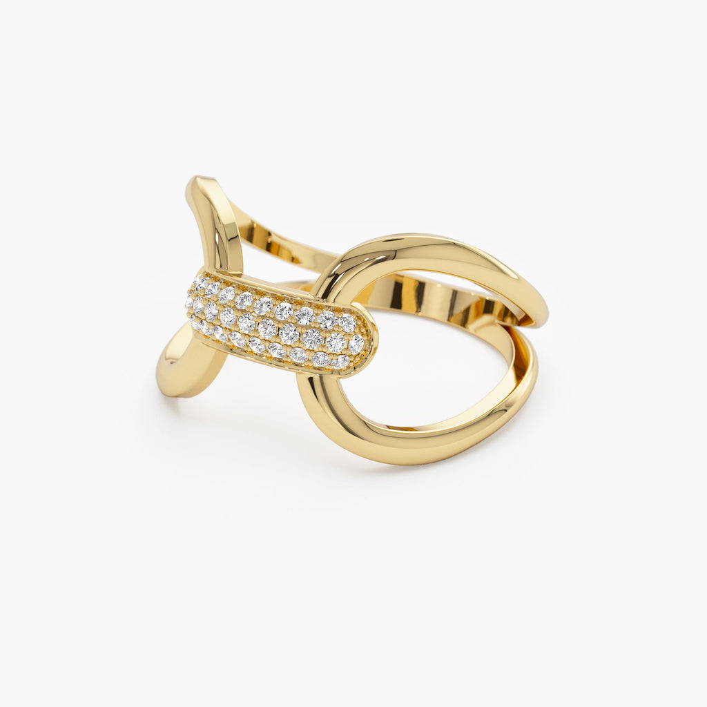 Folded Micro Pave Diamond Ring