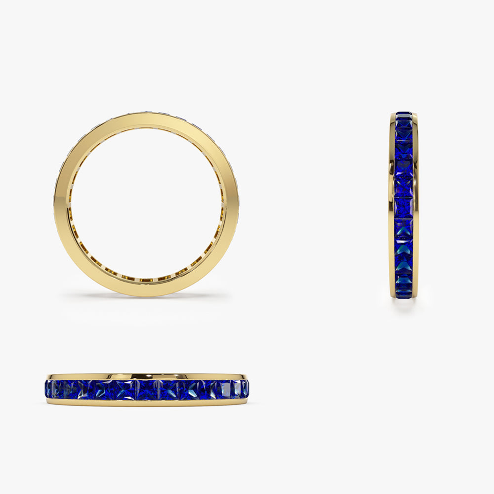 Full Eternity Princess Cut Sapphire Ring