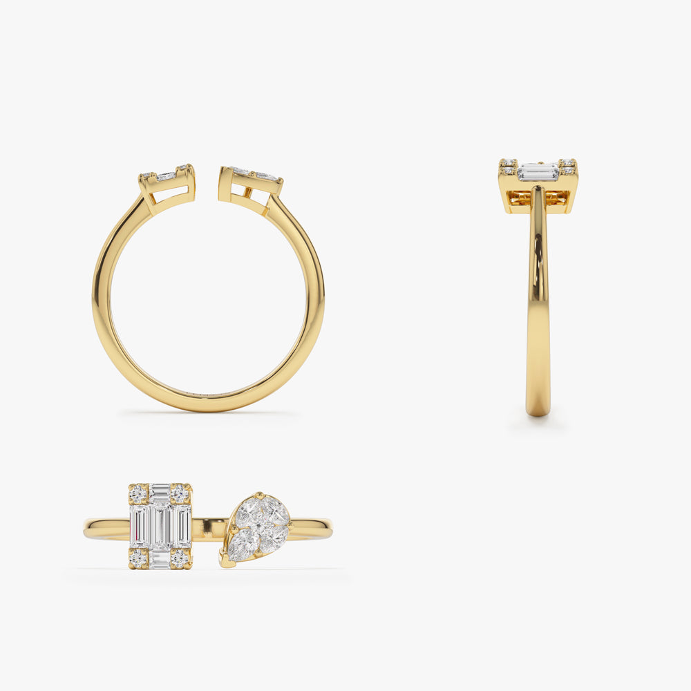 Illusion Setting Diamond Toi et Moi Ring