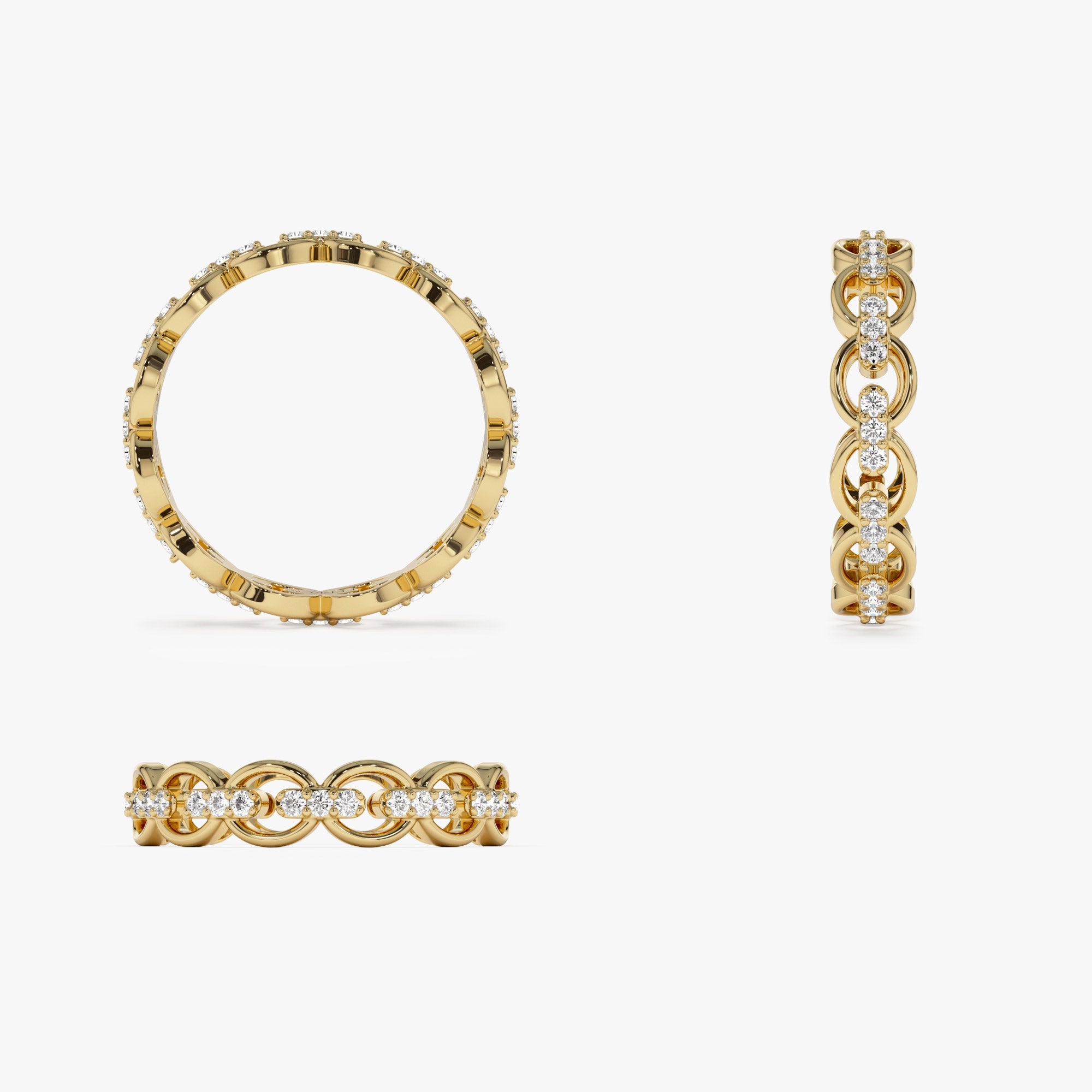 Full Eternity Diamond Link Ring