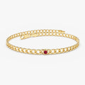 Cuban Link Bracelet / Bezel Setting Ruby