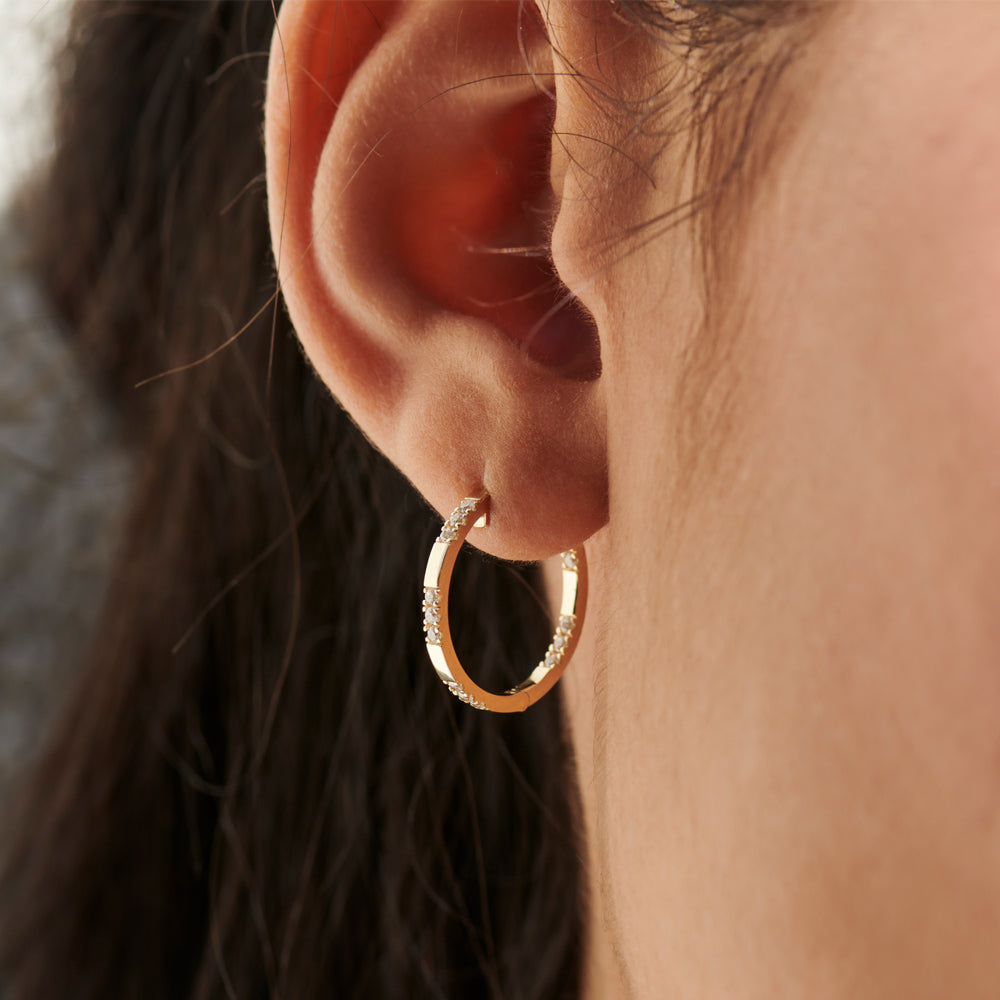 Inside out Diamond Hoop Earrings