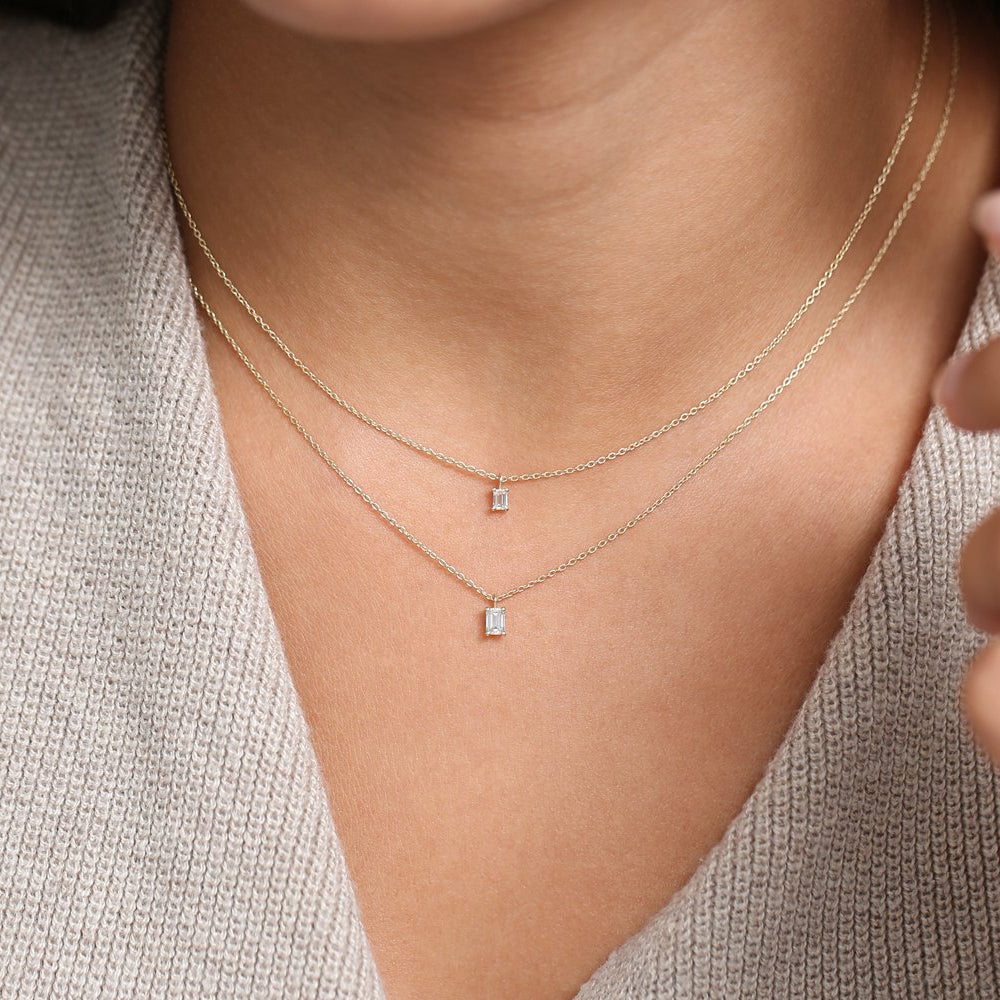 Emerald Cut Diamond Solitaire