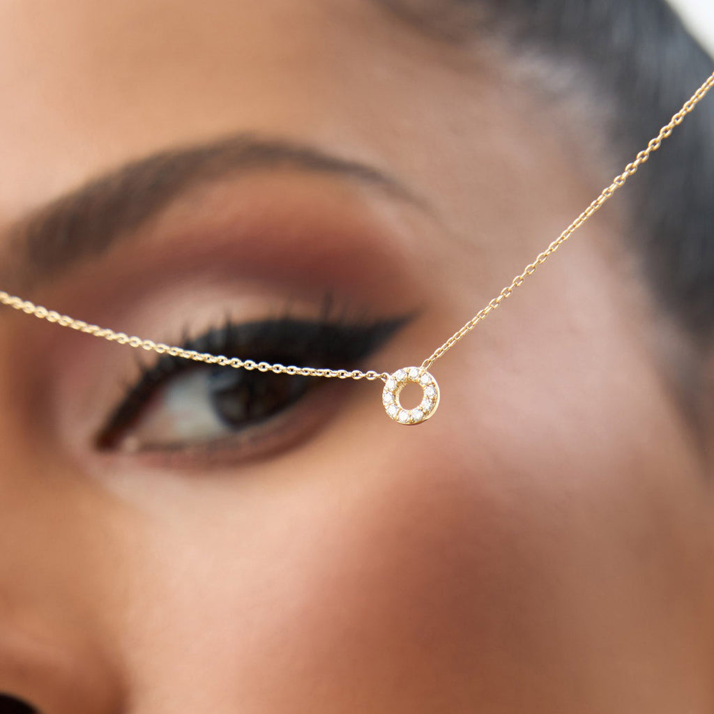 Mini Diamond Circle Necklace