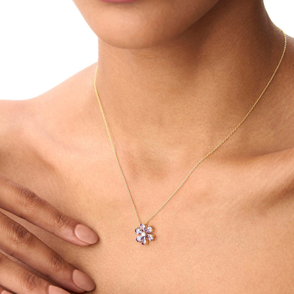 Amethyst Flower Necklace