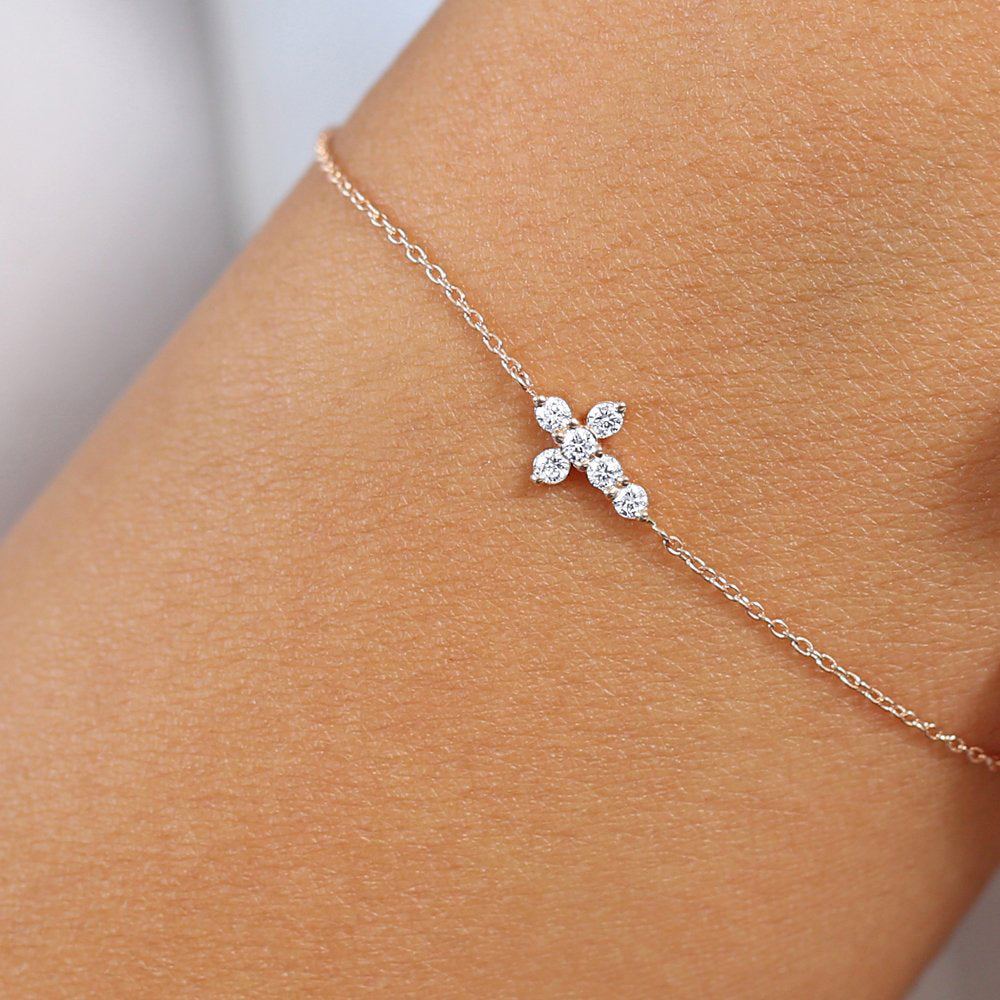 Diamond Cross Bracelet