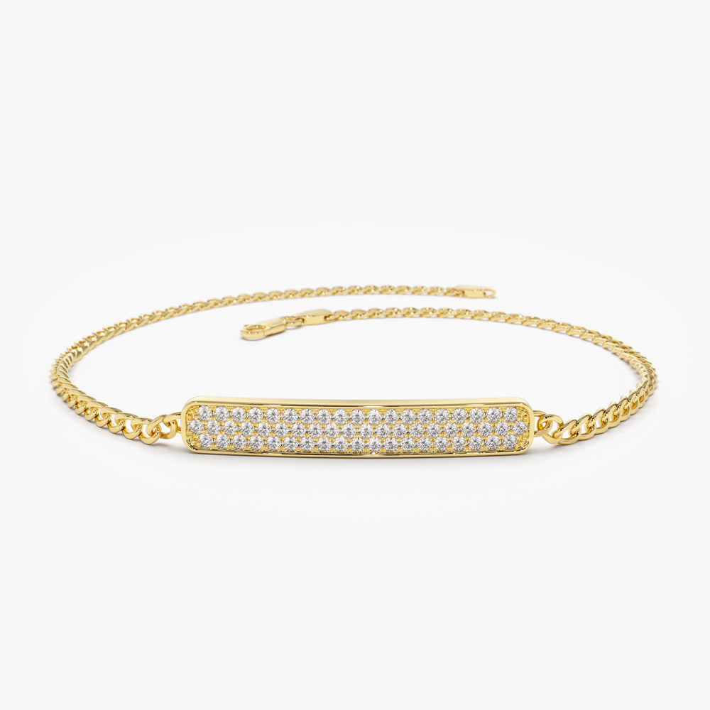 3MM Curb Link Diamond Pave Bracelet