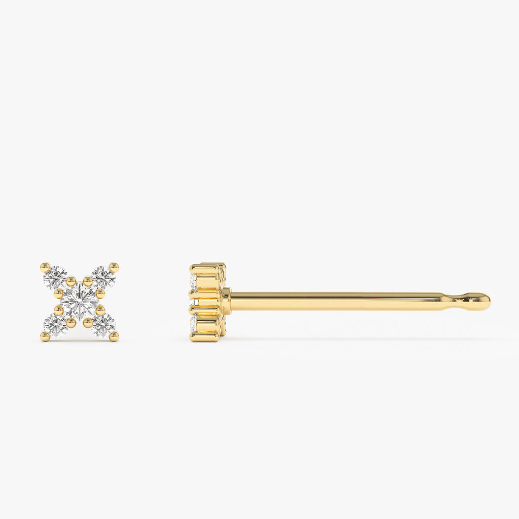 Criss Cross X Diamond Earring Studs