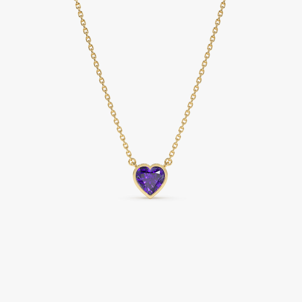 Heart Shaped Amethyst Layering Necklace