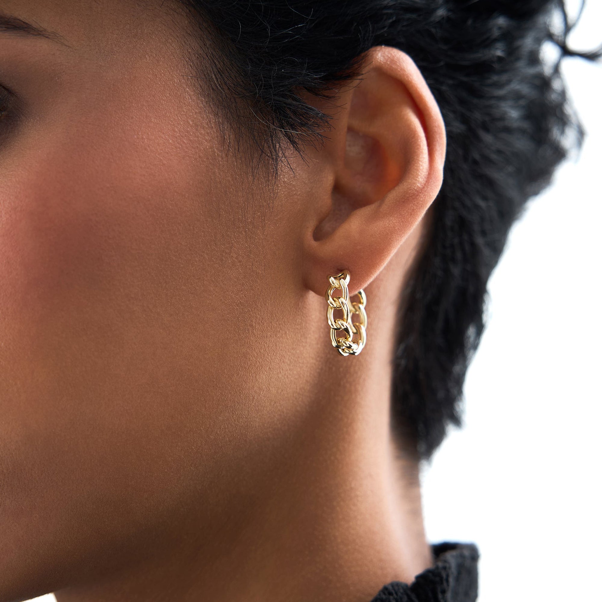 Chain Link Statement Hoop Earrings