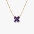Four Leaf Amethyst Clover Necklace